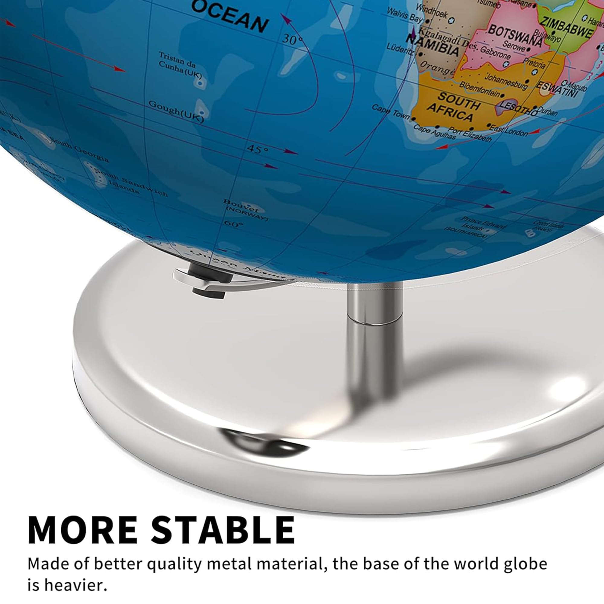 SOUNDANCE anti-slip base keeps the globe steady during desk use.