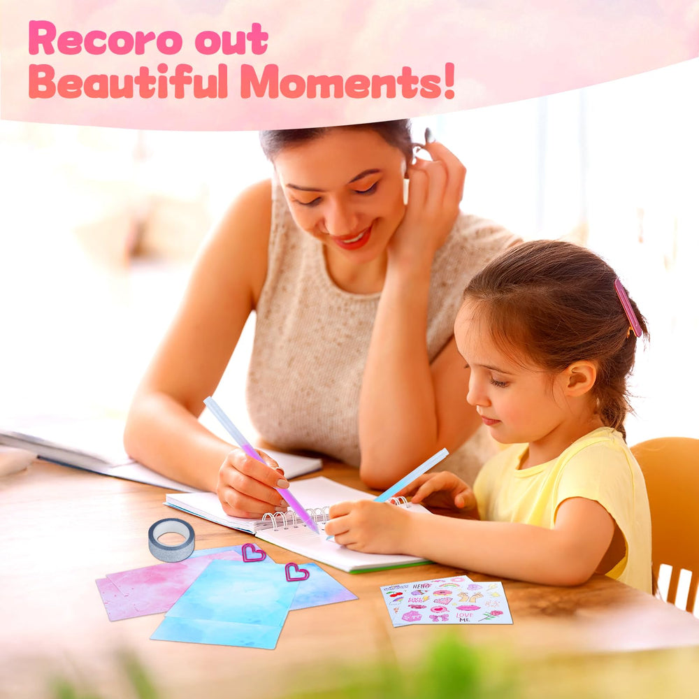 Glitter tapes add decorative accents to photos and scrapbook pages.