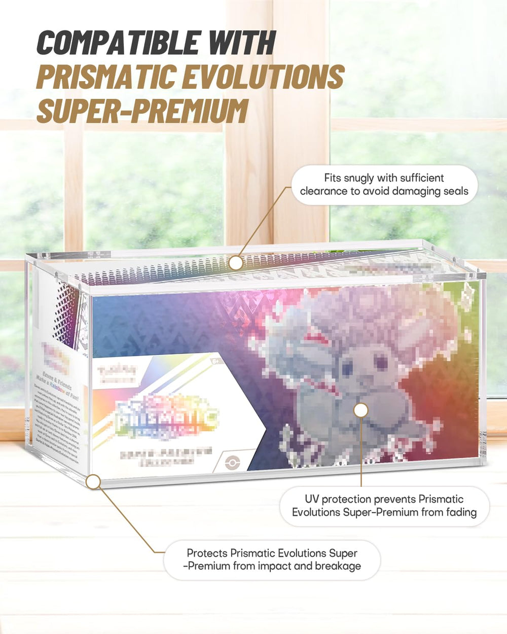 SOWANO clear acrylic display box magnetic lid in action for secure access.