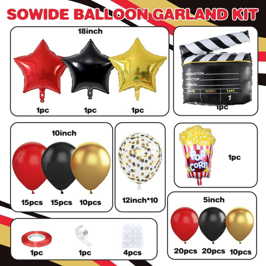 Sowide balloon collection red black gold: vibrant colors create a striking backdrop