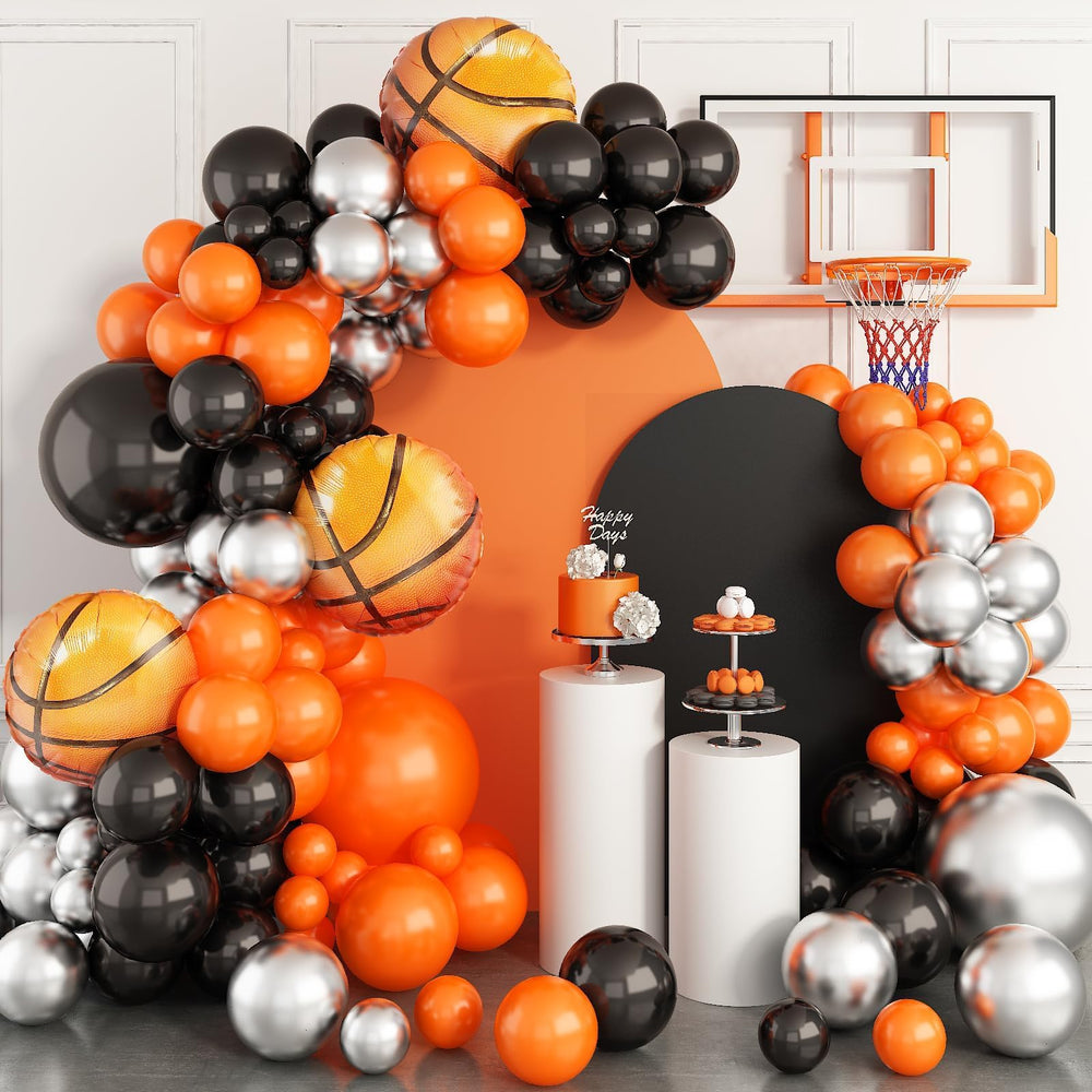 Sowide basketball garland kit with 18inch black balloons for bold sports decor