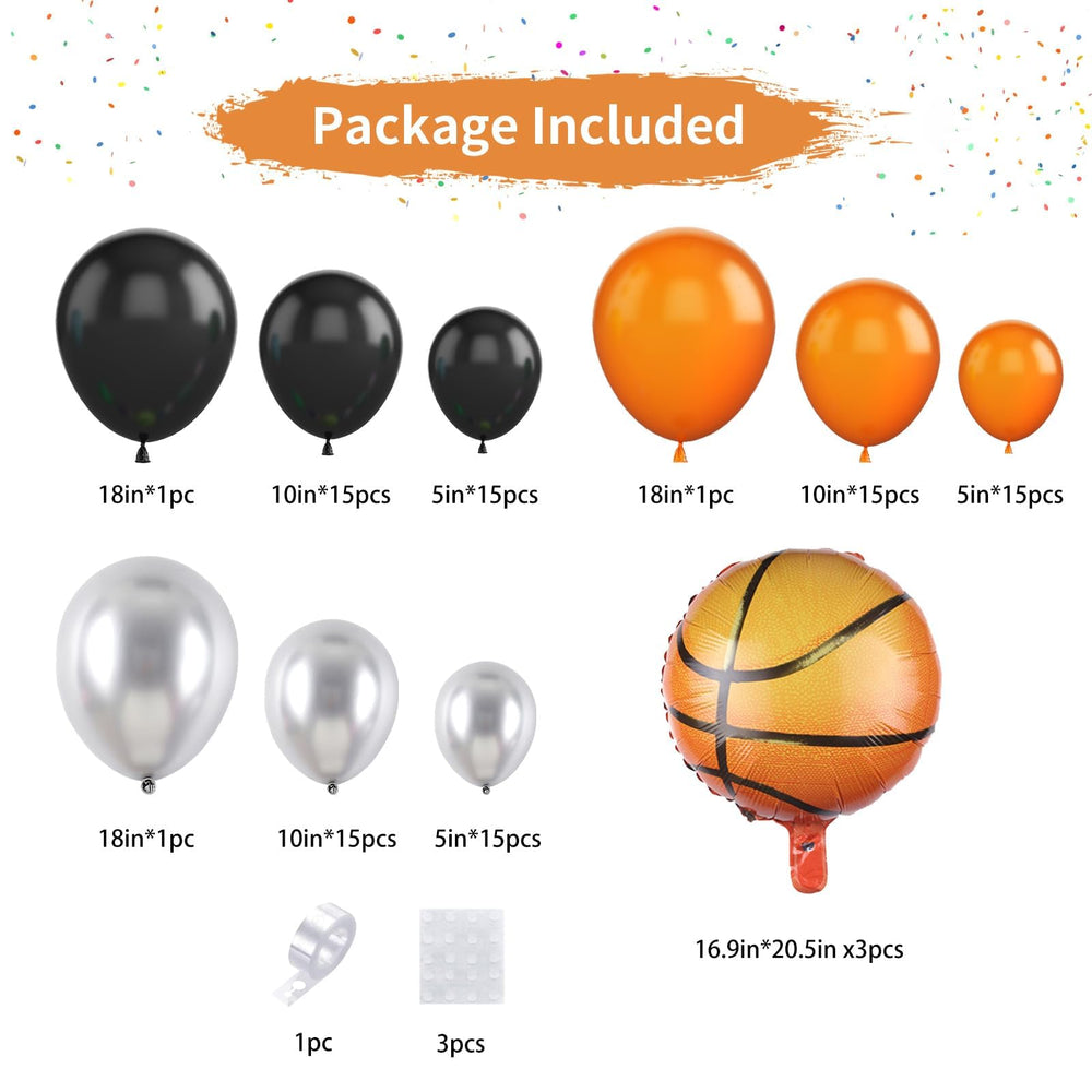Sowide basketball garland kit with 18inch orange balloons for vibrant team color
