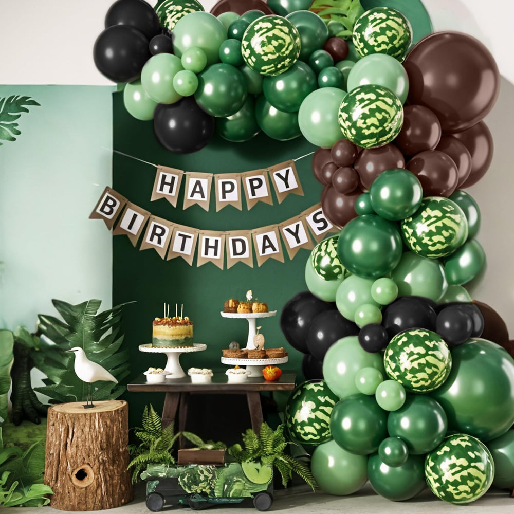 Sowide camo balloons blend into outdoor party setups and hunting themes.