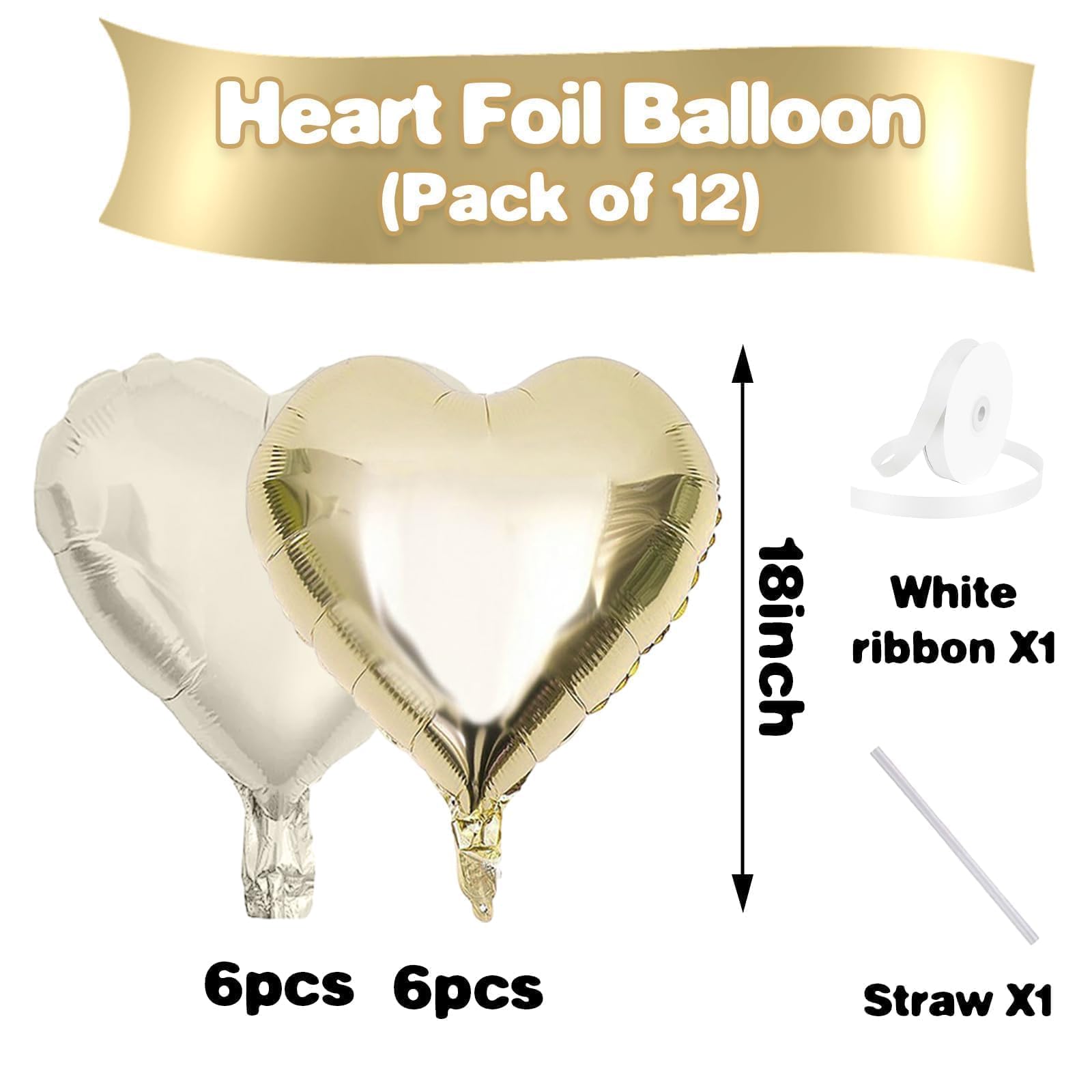 Sowide cream and gold heart balloons close-up showing premium latex