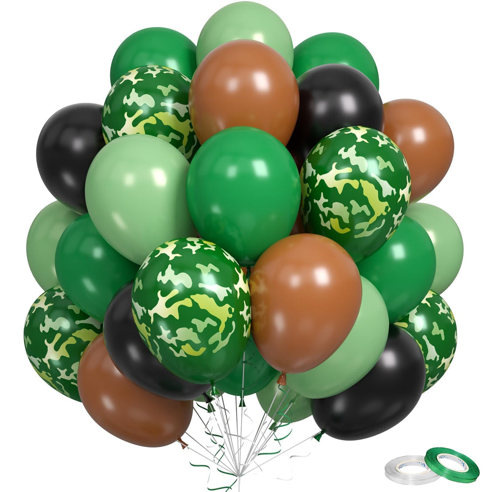 Sowide green balloons for dinosaur party decor and bright centerpieces.