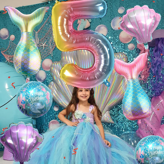 Sowide mermaid tail balloons adding shimmering focal points