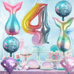Sowide mermaid round balloons 18inch in pink and blue for vibrant centerpiece accents.
