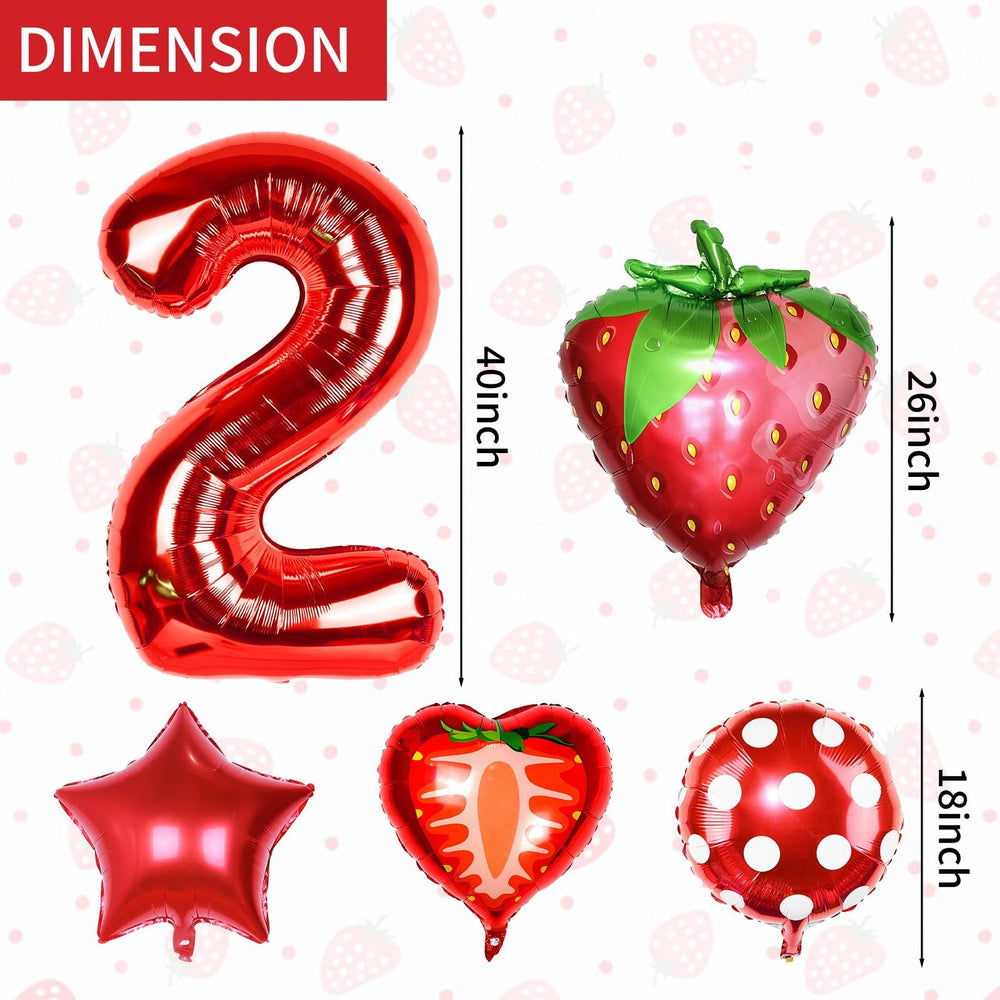Sowide strawberry balloon foil 18inch adds bright color to party