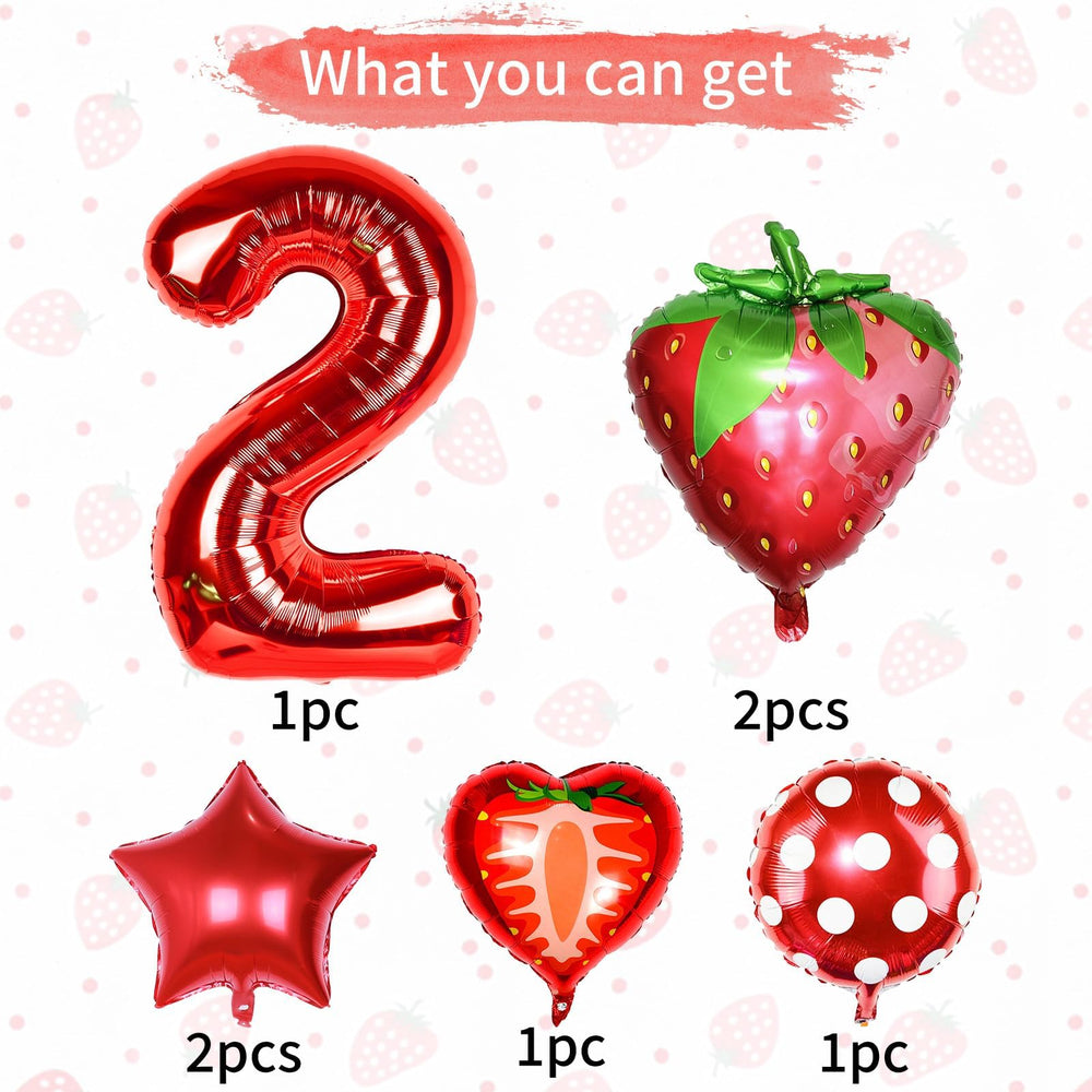 Sowide strawberry balloon foil 18inch second image enhances decor