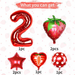 Sowide strawberry balloon foil 18inch second image enhances decor