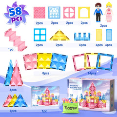 Soyee Diamond Magnetic Tiles family-building scene fosters cooperative creativity.
