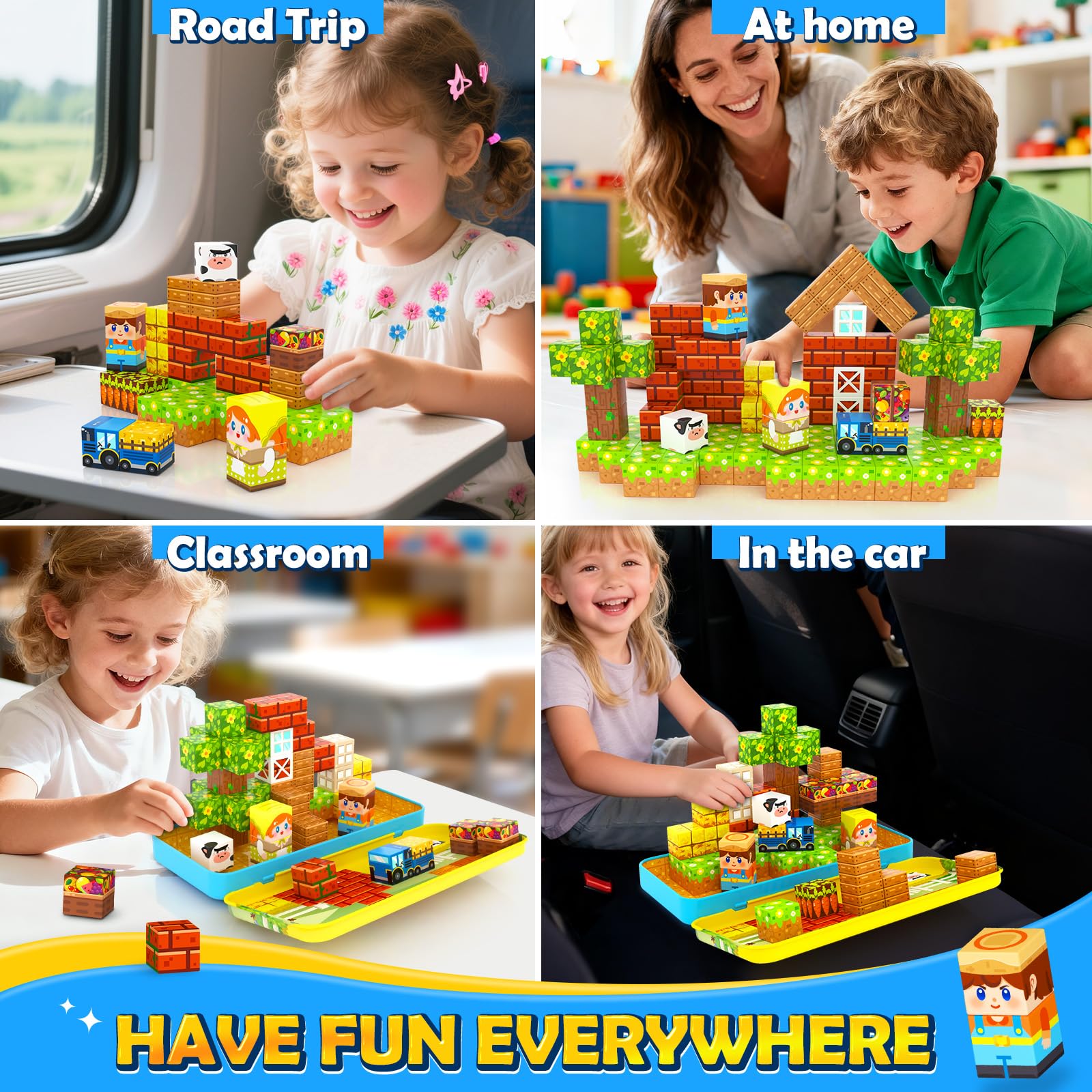 Soyee magnetic blocks durable materials: wear-resistant tiles built to withstand active play.