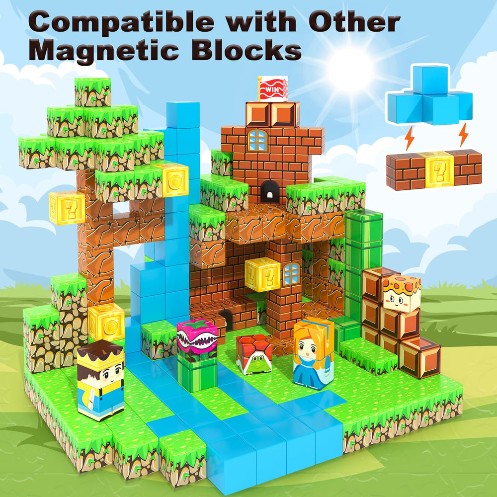 Soyee magnetic blocks educational toy fosters concentration during constructive play.