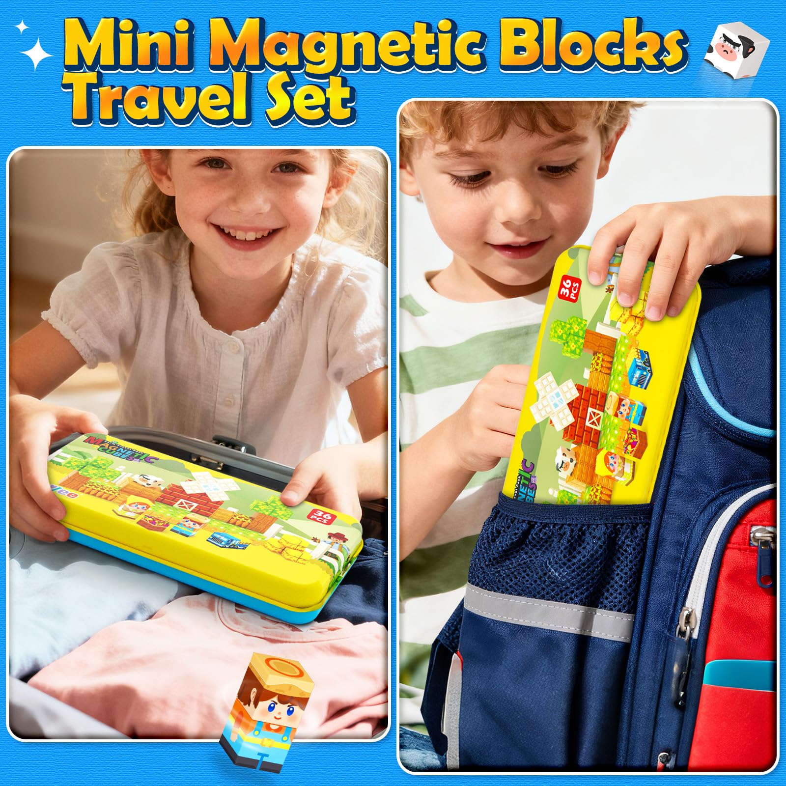 Soyee magnetic blocks farm animals: engaging farm play that builds fine motor skills.