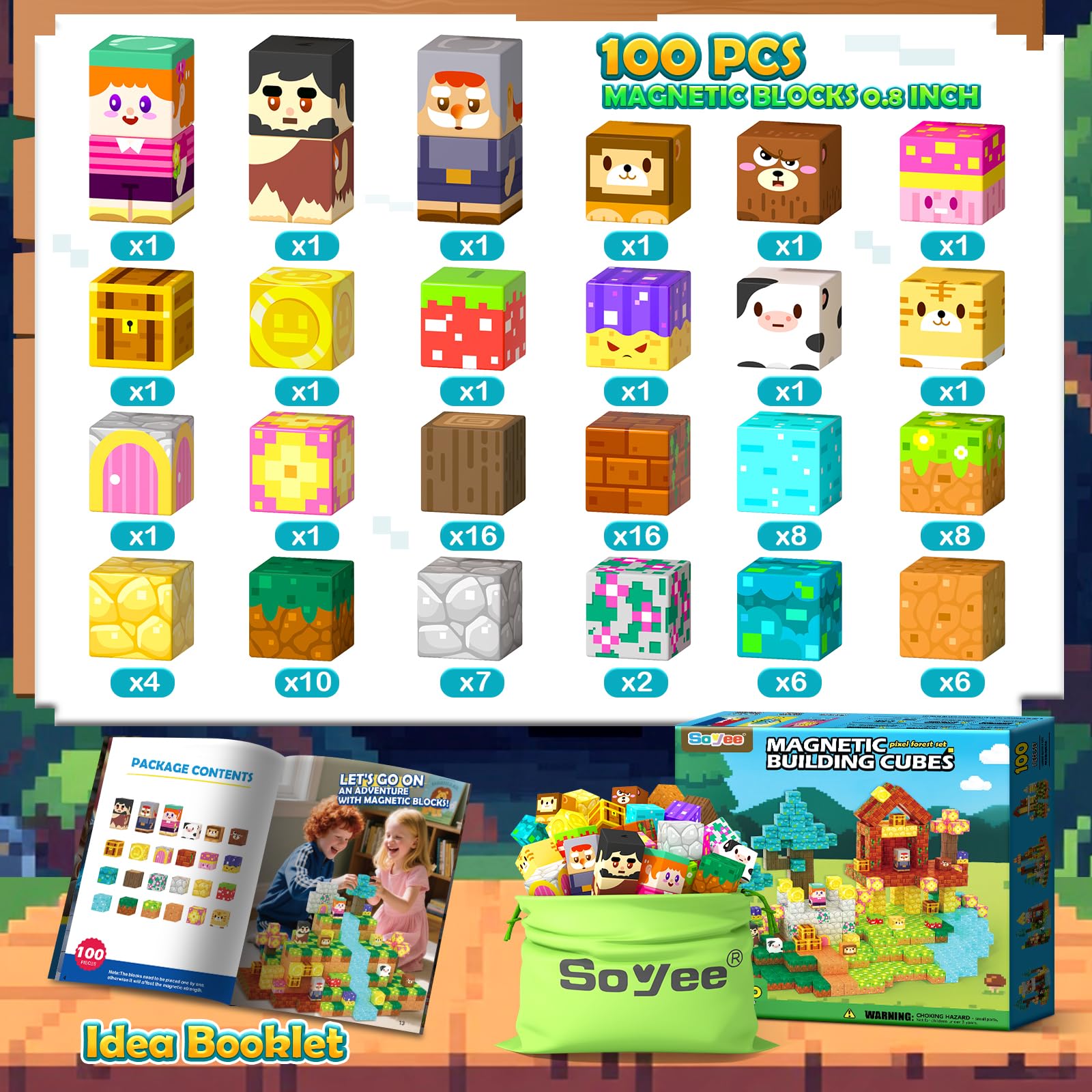 Soyee Forest bright colors boost visual focus and recognition during play.