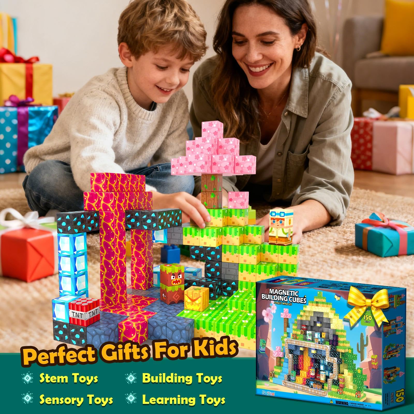 Soyee Magnetic Blocks safety-tested design supports durable kid-friendly construction play.