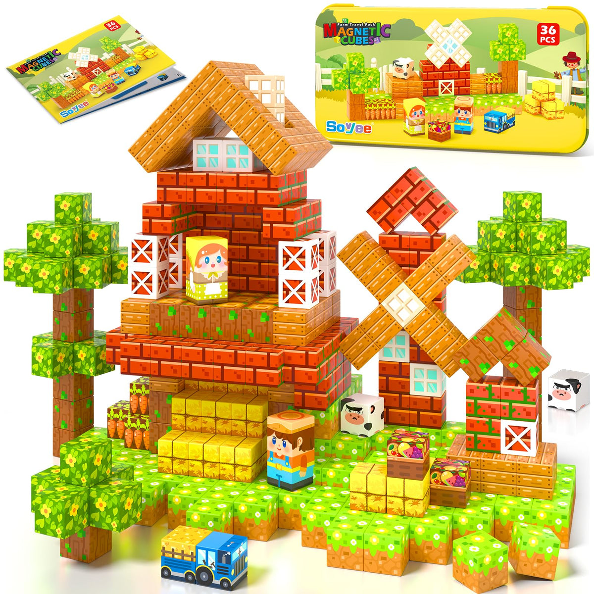 Soyee magnetic blocks travel toy box: portable play sparks creativity.