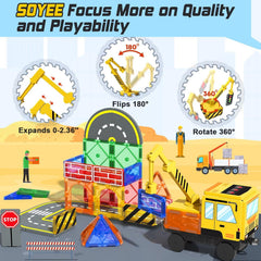 Soyee magnetic-tiles blocks and bases offer colorful building options