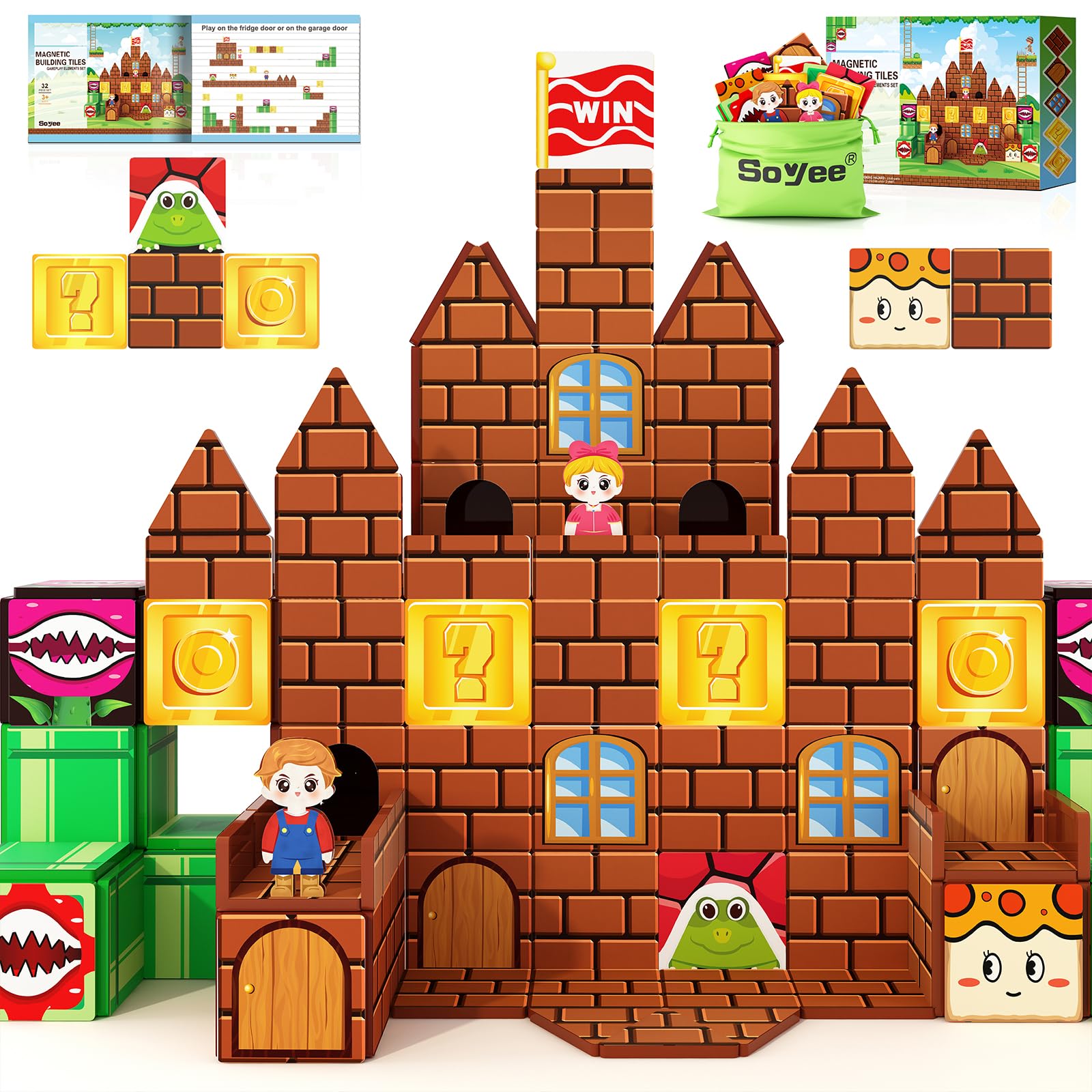 Soyee Magnetic Tiles castle-building set promotes imaginative play and early geometry exploration