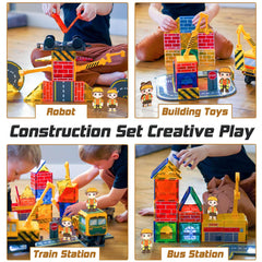 Soyee magnetic tiles extendable crane enhances realistic construction play and problem-solving.