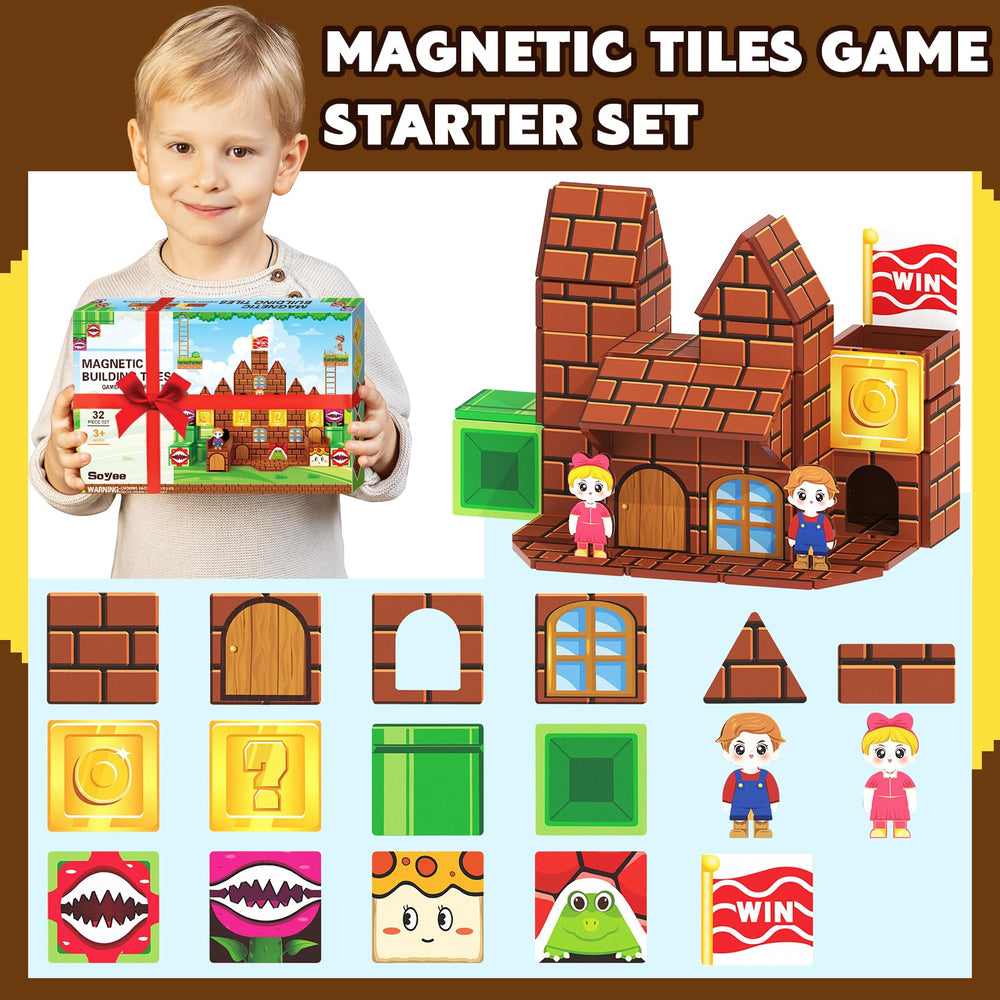 Soyee Magnetic Tiles included figures spark guided play and role-playing scenarios