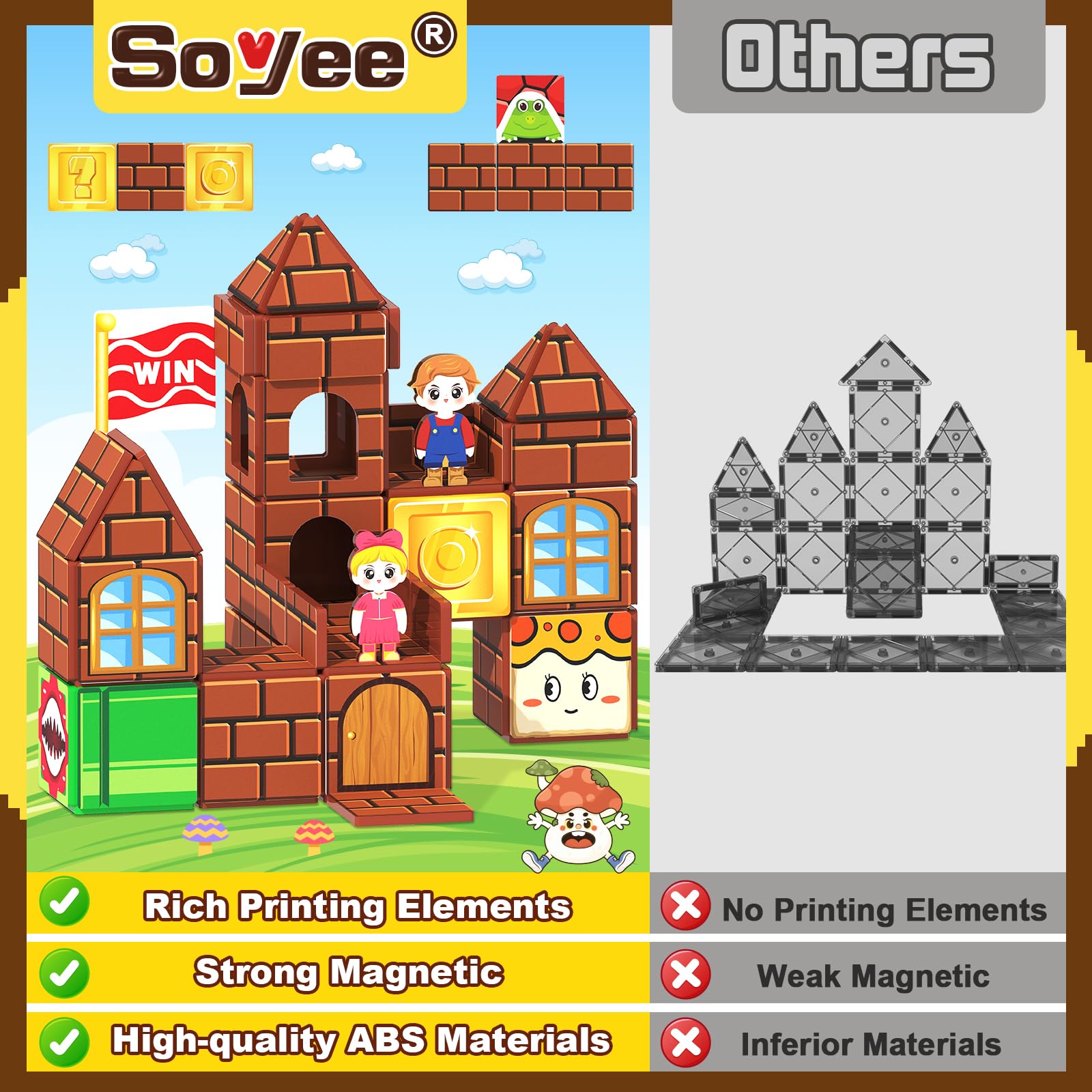 Soyee Magnetic Tiles pipes and connections support creative layouts and spatial thinking