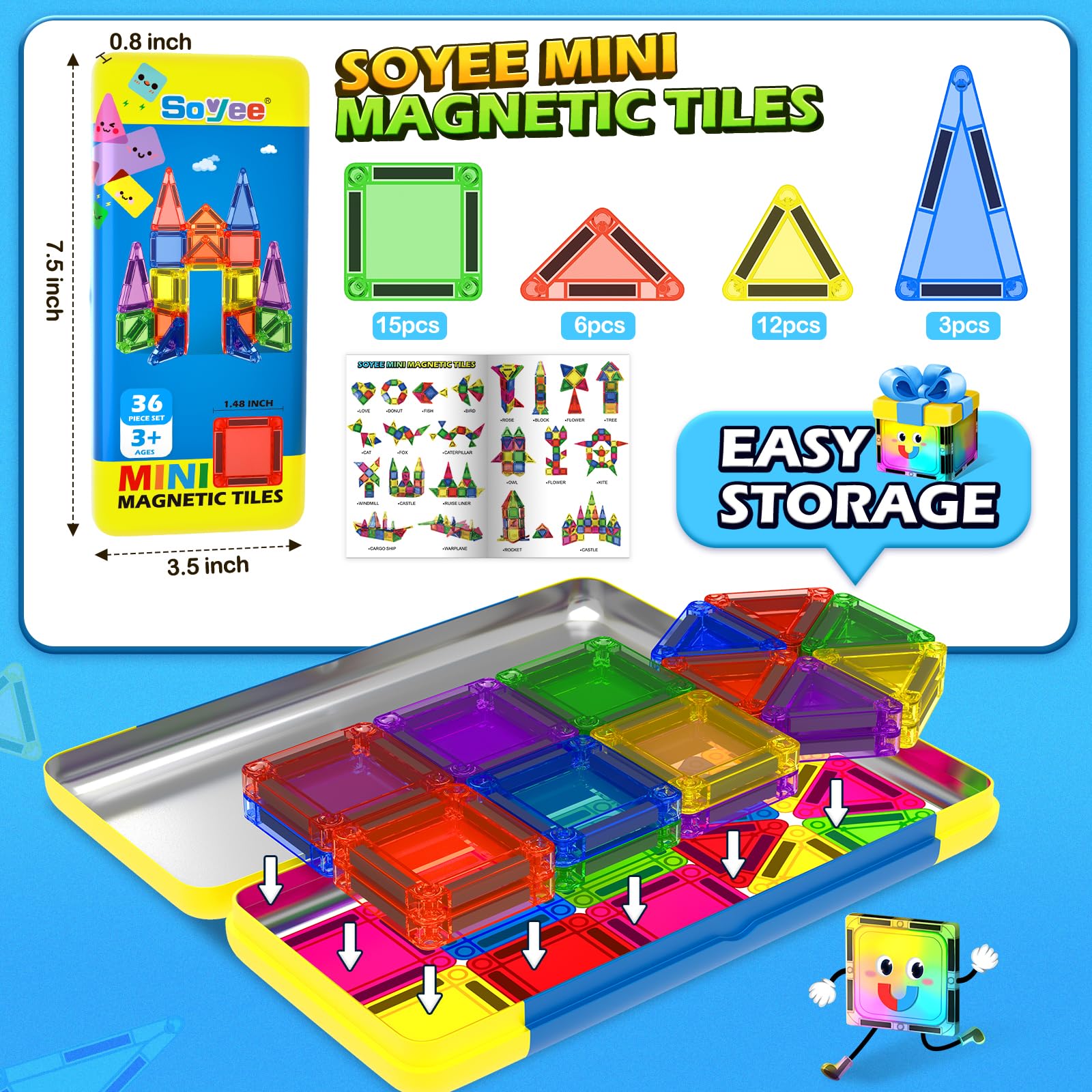 Soyee Mini Magnetic Tiles 2D-3D models for visual exploration