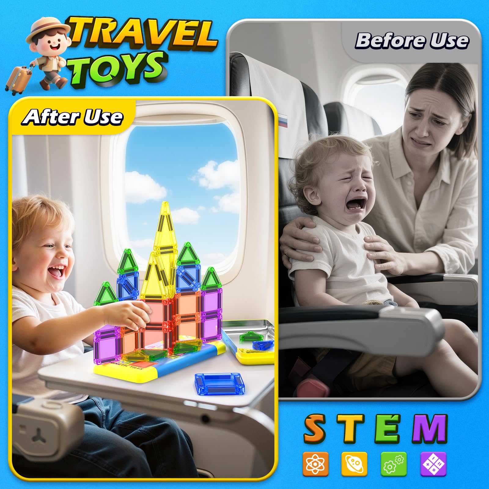 Soyee Mini Magnetic Tiles compact box for neat travel storage