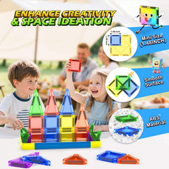 Soyee Mini Magnetic Tiles magnets create stable builds for group play