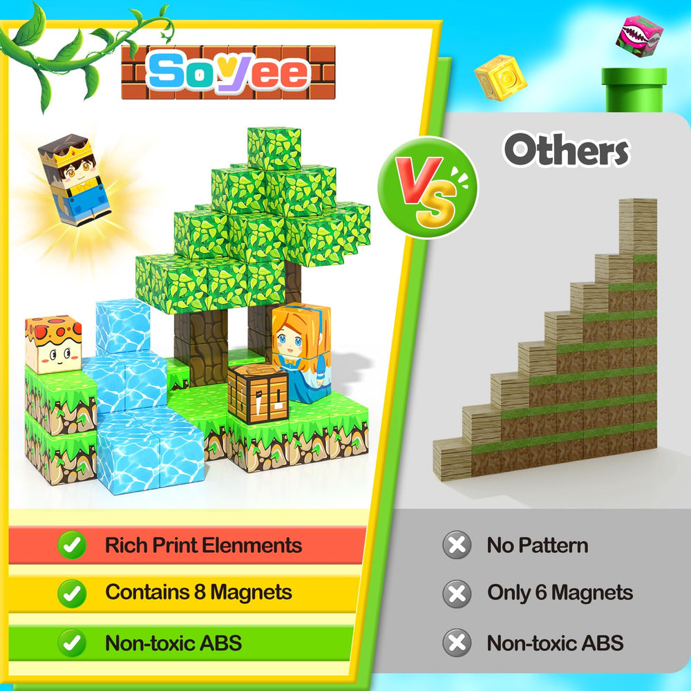 Soyee safe ABS blocks with rounded edges for worry-free play.