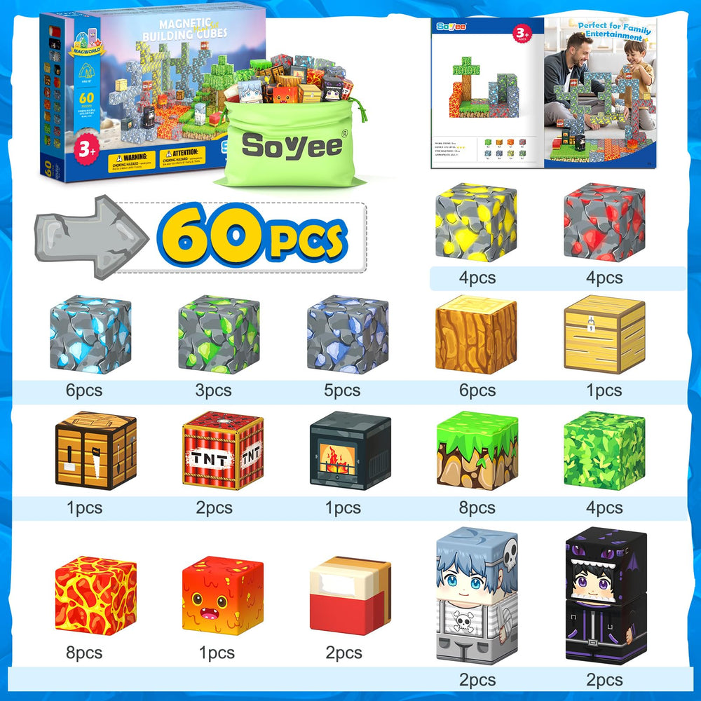Soyee STEM-focused play boosts magnetism and spatial skills.