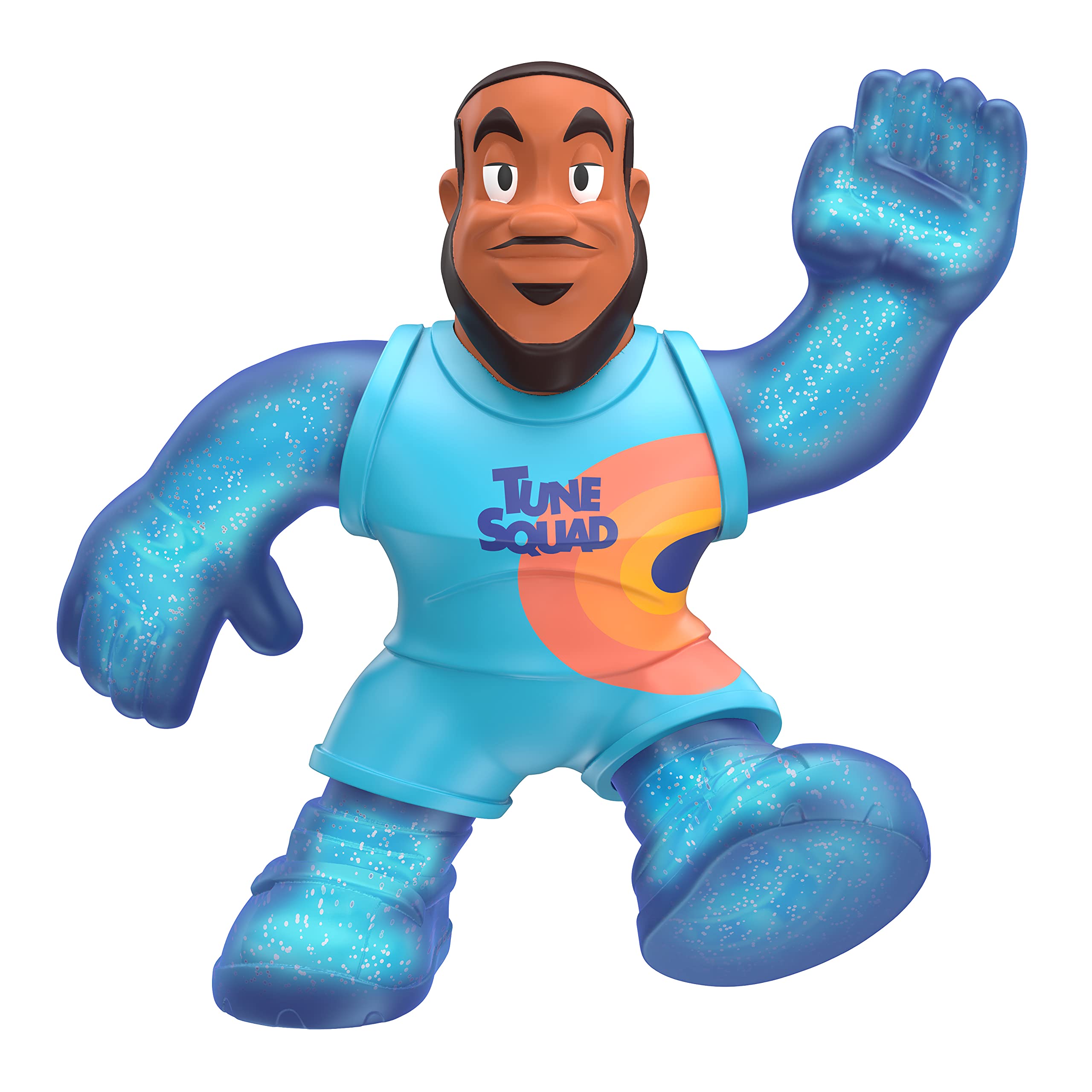 Space Jam Goo Hero LeBron Power Up, front view, showcasing poseable action.