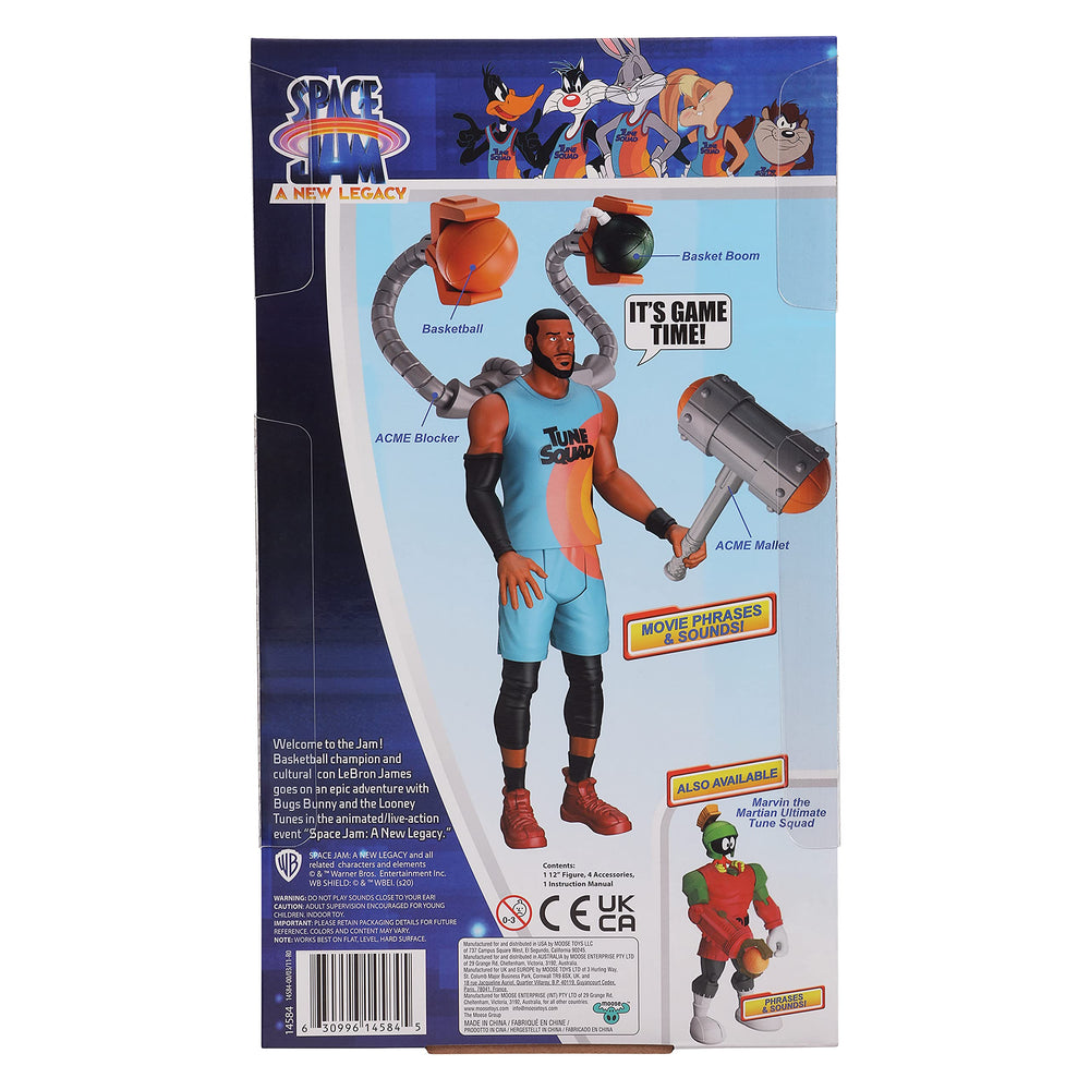 Space Jam Lebron James Tune Squad pose-ready action figure display