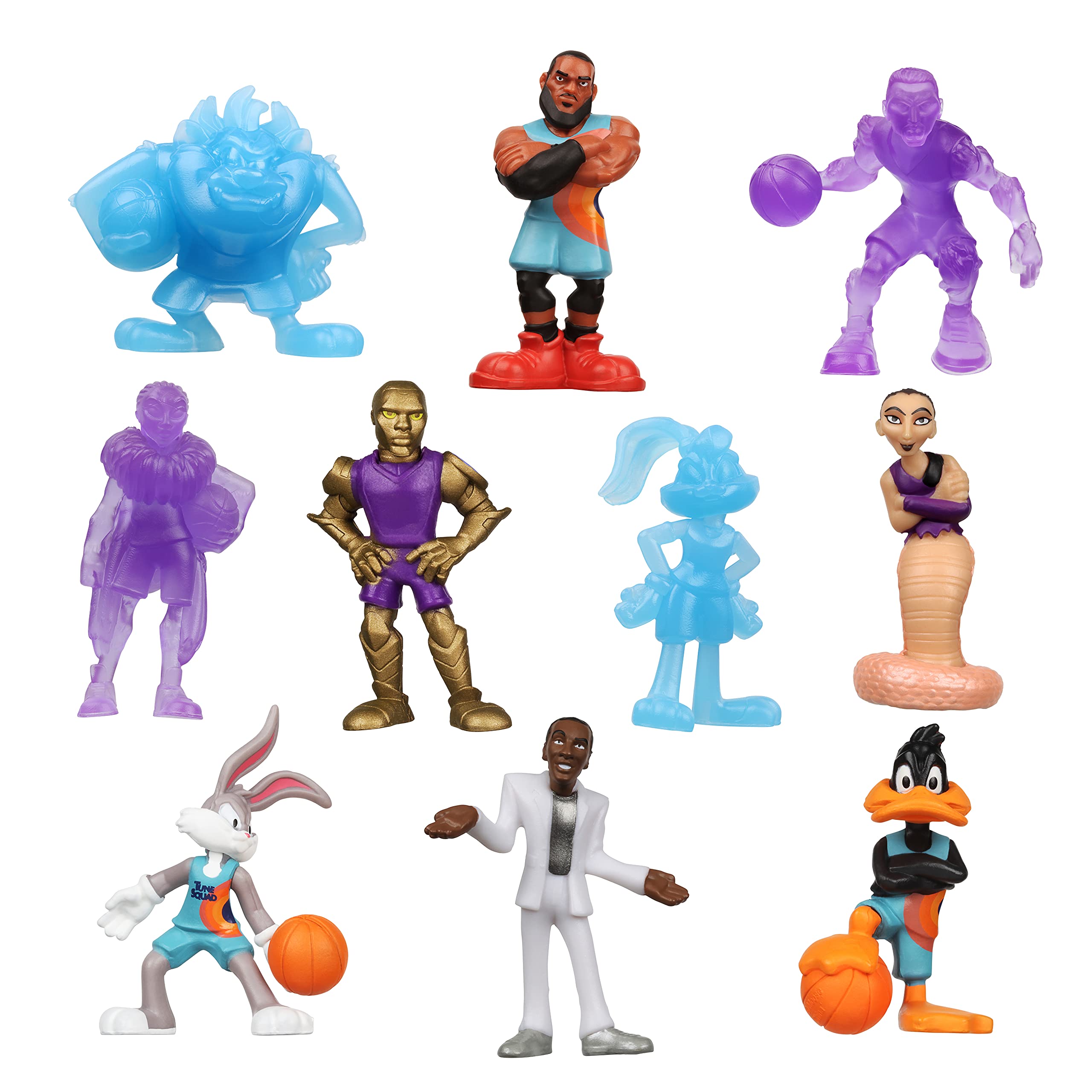 Space Jam Moose Toys 10-pack mini figures on bases for display and play.