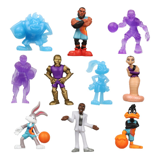 Space Jam Moose Toys 10-pack mini figures on bases for display and play.