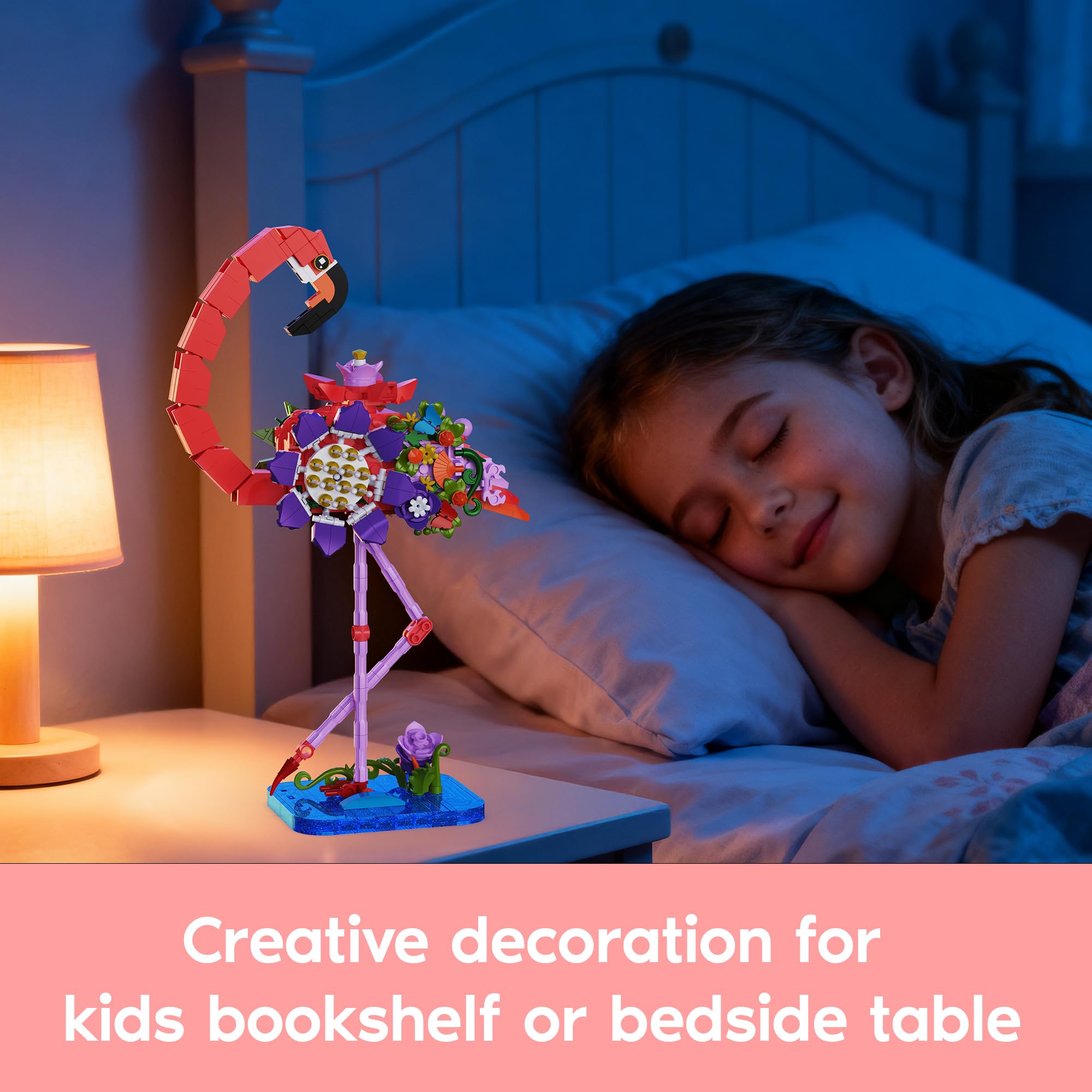 Spaciolo flamingo legs and flowers fully posable for creativity