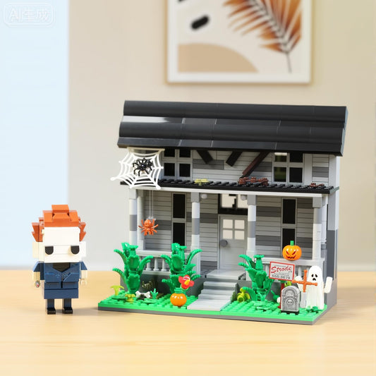 Spaciolo Halloween Movie Building Set: masked figure focus for immersive display and storytelling.