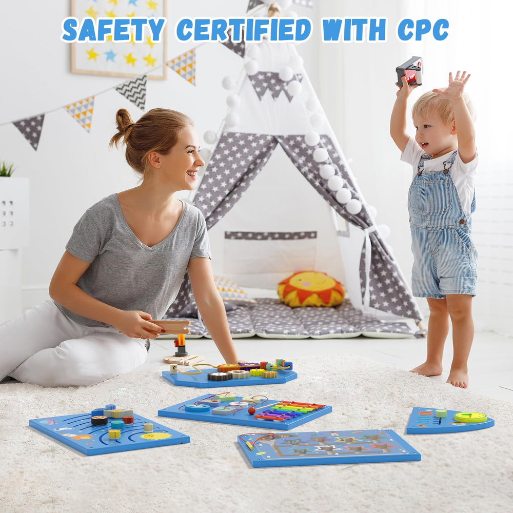 Spacocld Rocket wooden blue panel showcases durable kid friendly construction