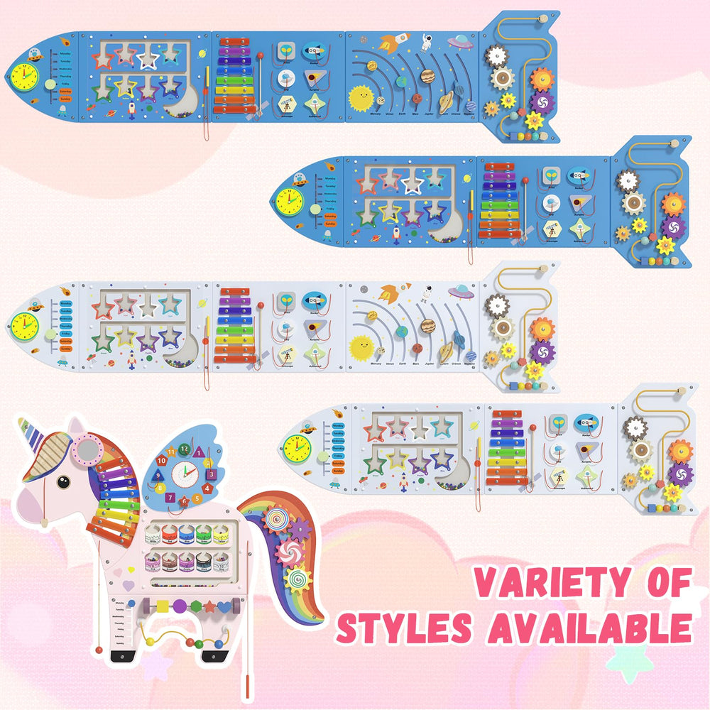Spacocld Unicorn color and number maze supports cognitive tracking.