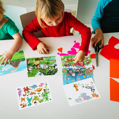 Spakon 32 sheets scene stickers include dinosaur patterns for adventurous scenes