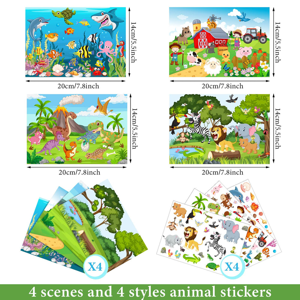Spakon 32 sheets scene stickers farm animals for playful classroom crafting