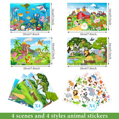 Spakon 32 sheets scene stickers farm animals for playful classroom crafting