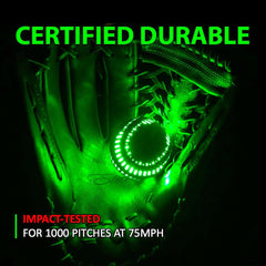 SPARK CATCH glow baseball ready after inserting A23 battery.