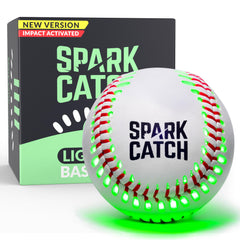 SPARK CATCH light up baseball glowing on impact for night games.