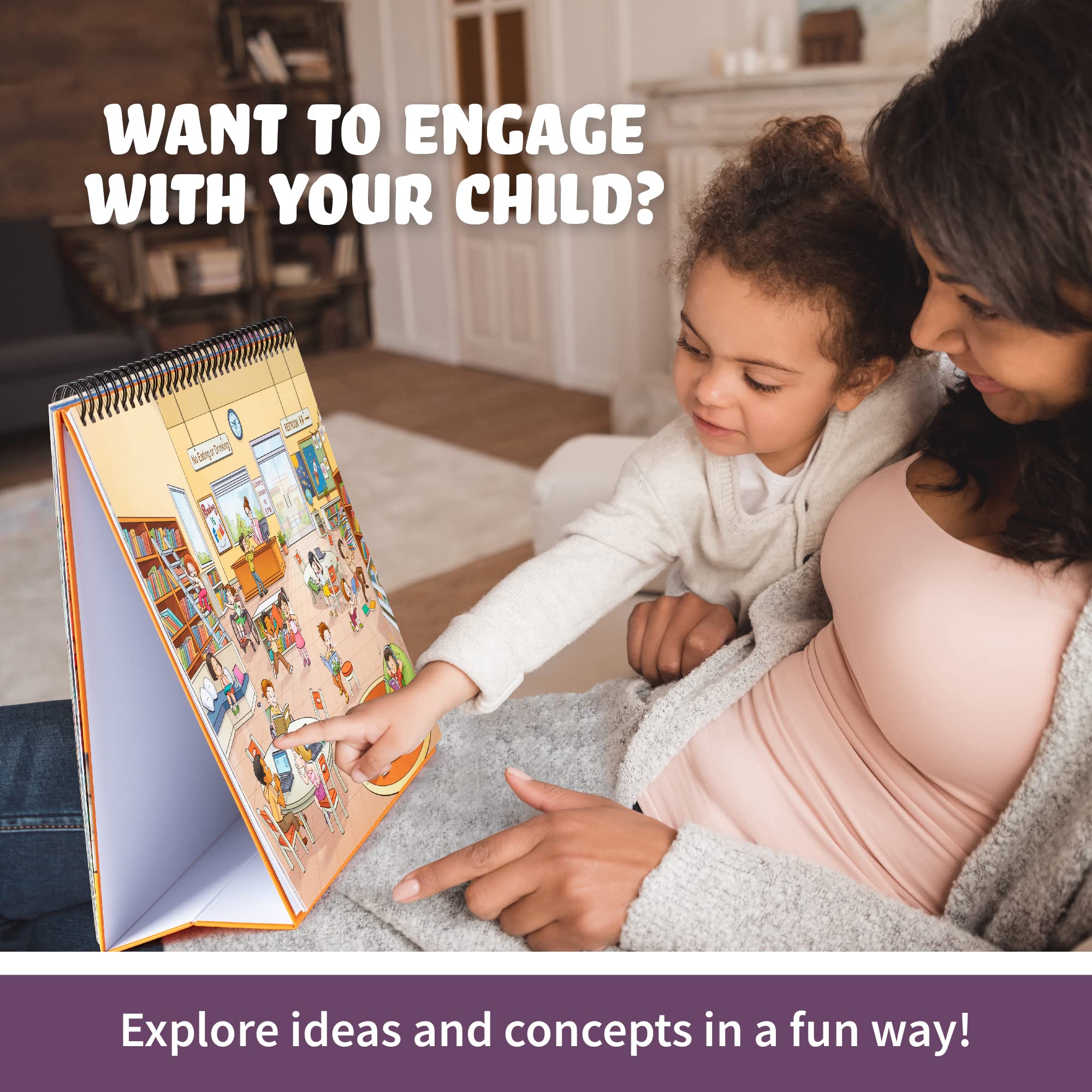 SPARK INNOVATIONS pull-out prompt cards pair with bubble stickers for creative storytelling activities.