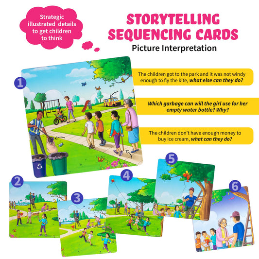Spark Innovations Spark Cards – colorful pictures support narrative building.