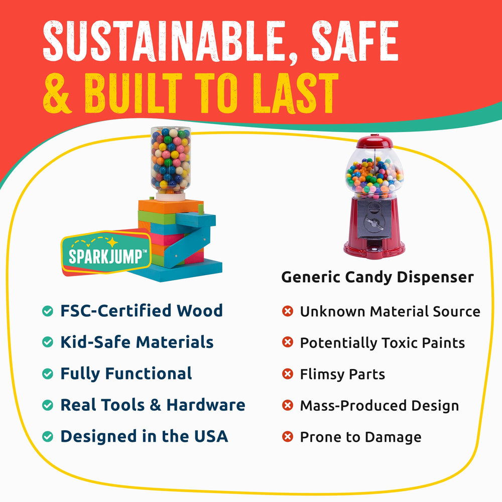 SparkJump family crafting time kids illustrate new ideas with FSC-certified wood.