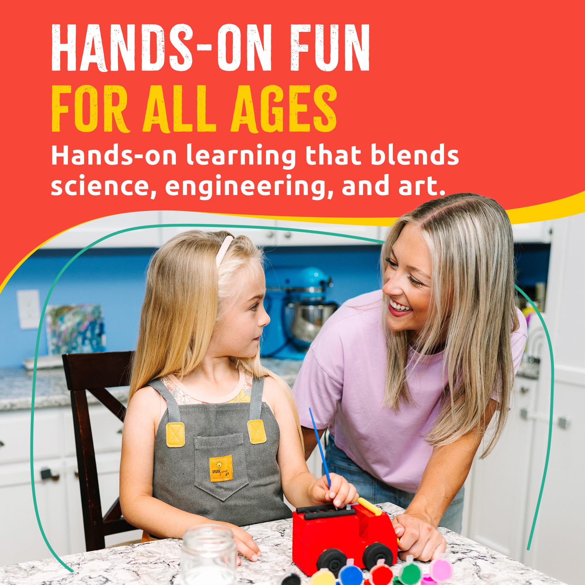 SparkJump crafting moment with family, encouraging bonding and conversation during project time