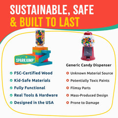 SparkJump family crafting time kids illustrate new ideas with FSC-certified wood.