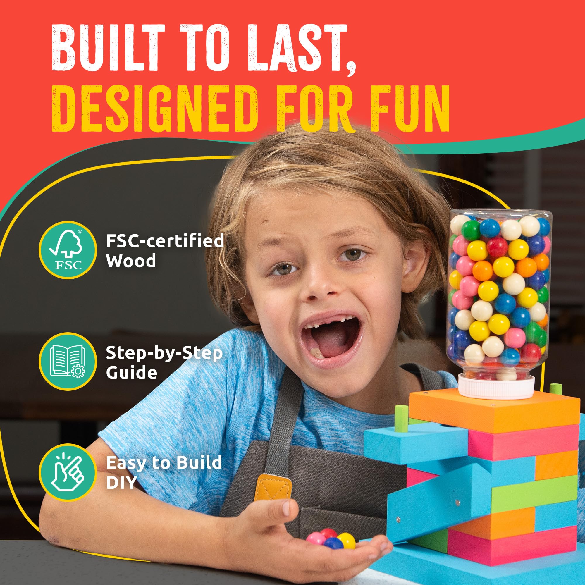 SparkJump finished Candy Dispenser colorful, functional display for playroom.